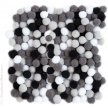 Pompony poliestrowe DALPRINT biało-czarne (120szt) 