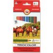 Kredki ołówkowe KOH-I-NOOR TRIOCOLOR 12 kolorów 