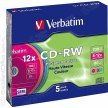 Płyta CD-RW VERBATIM 700MB Color slim (5szt) 