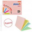 Bloczek samoprzylepny STICK'N Magic Pad 76x101mm, 4 kolory pastelowe, 100 kartek 